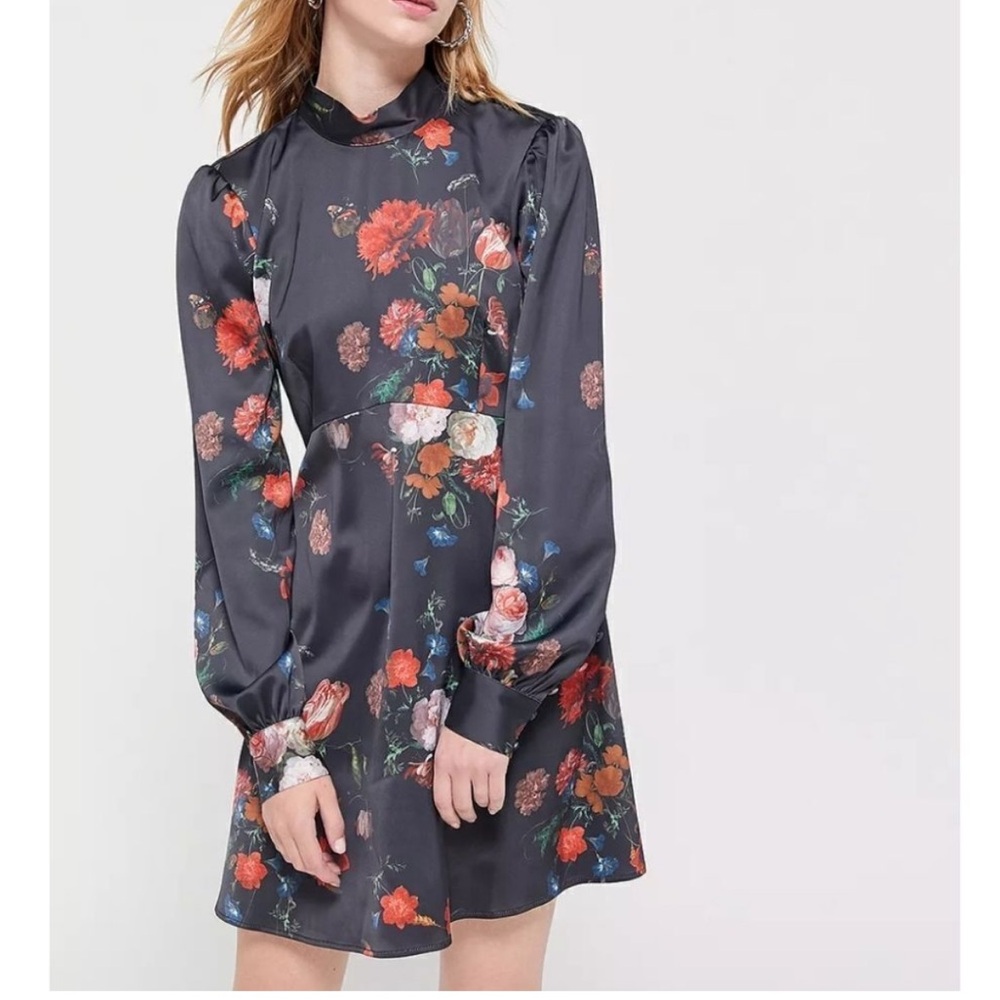 Urban Outfitters Dark Floral Long Sleeve Dress